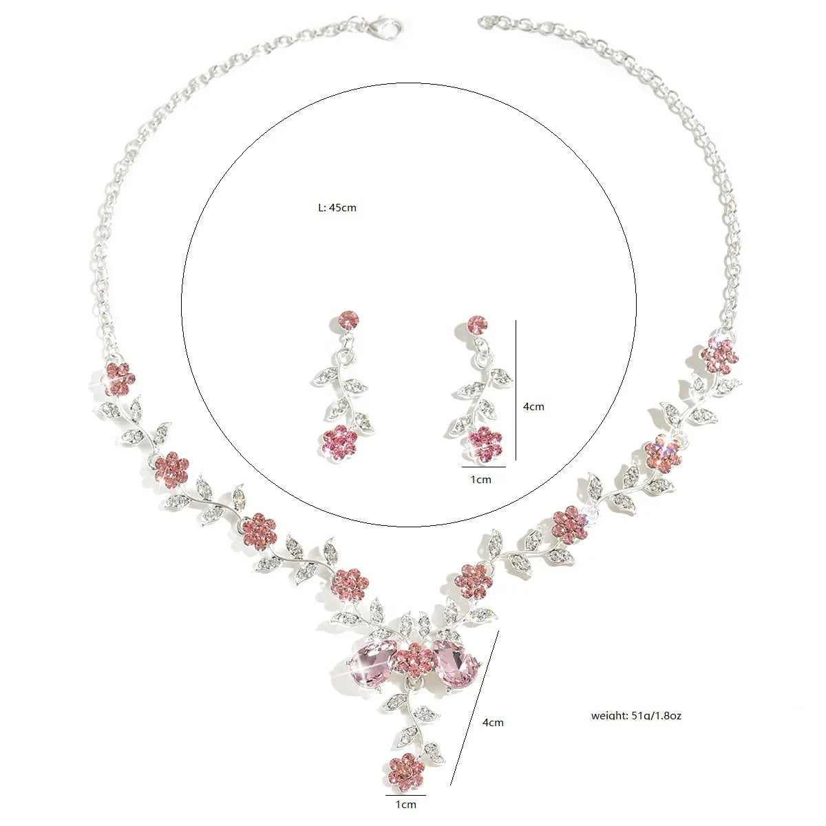 YIKOOLIN Ensemble Bijoux Femme – 3 Pièces Fleur Goutte d’Eau, Collier & Boucles, Style Élégant