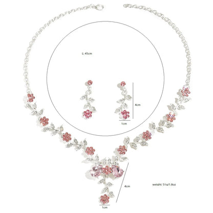 YIKOOLIN Ensemble Bijoux Femme – 3 Pièces Fleur Goutte d’Eau, Collier & Boucles, Style Élégant