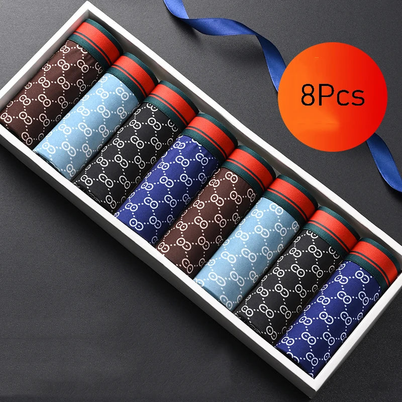 lot boxers homme sexy imprimés grande taille respirants 8 pieces .