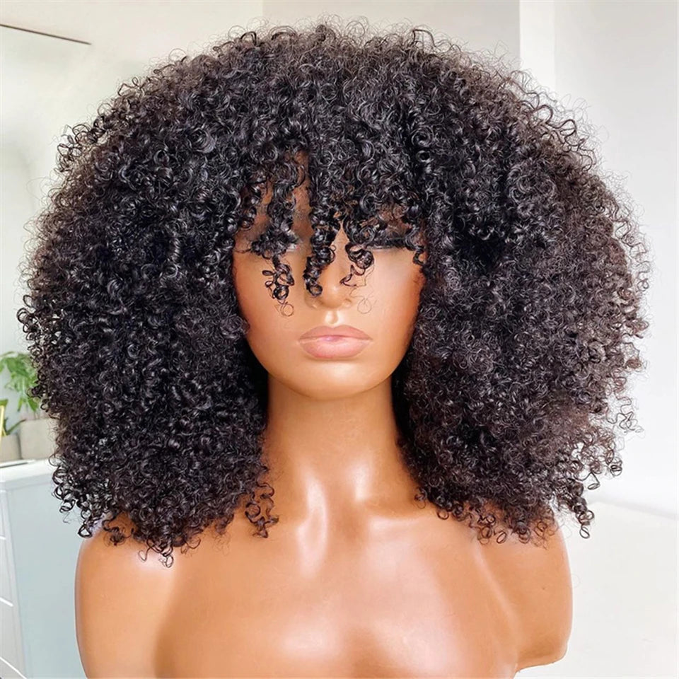Perruque afro crépue 4B/4C – Cheveux humains bouclés, coupe courte Pixie, brésilien
