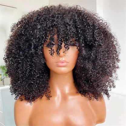 Perruque afro crépue 4B/4C – Cheveux humains bouclés, coupe courte Pixie, brésilien