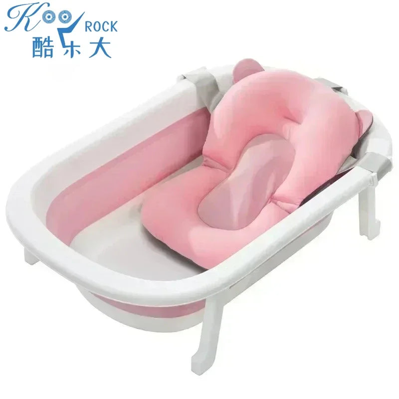Baignoire bain bébé pliable, plastique, coussinet doux