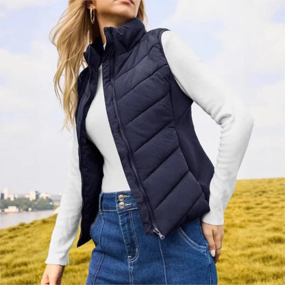 Cardigan Zippé Femme – Gilet Automne Décontracté, Col Montant & Poches, Mode Tendance