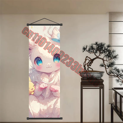 Peinture artistique Pokémon classique japonais – Pikachu, Gengar, Mewtwo – Décoration murale chambre à coucher haute qualité