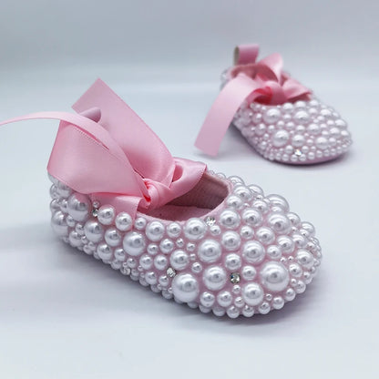 Chaussures Bébé Fille Brillantes, Cœur, Cadeau Naissance/Baptême .