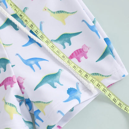Maillot de bain pour petits garçons de 1 à 4 ans, short imprimé dinosaure/requin