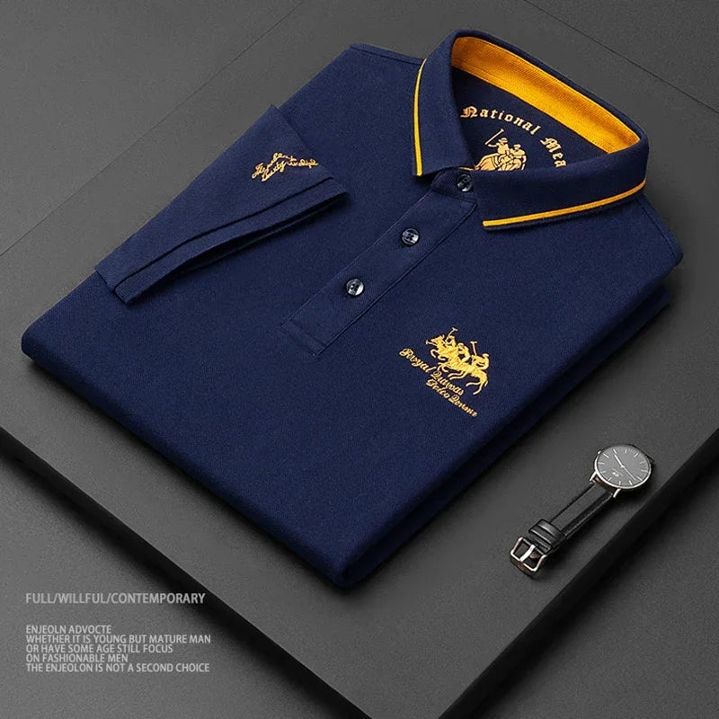 Polo homme été , coton brodé, manches courtes, haut de gamme .
