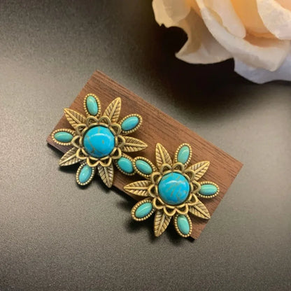 Boucles d'oreilles luxe bohème NISHIZAWA – Mode géométrique turquoise femme