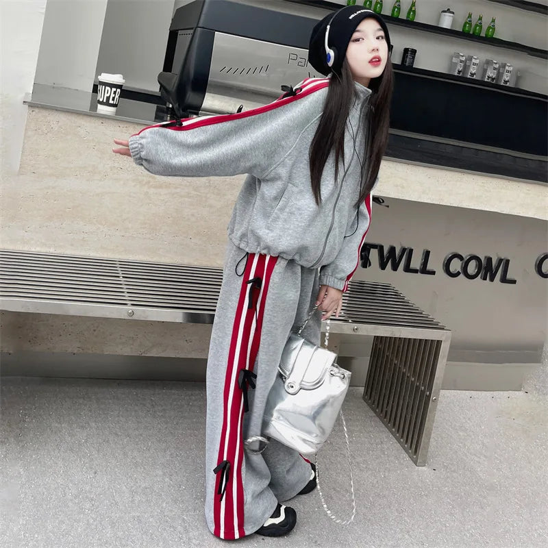 Tenue scolaire fille – Survêtement décontracté 2 pièces, sweat & pantalon large