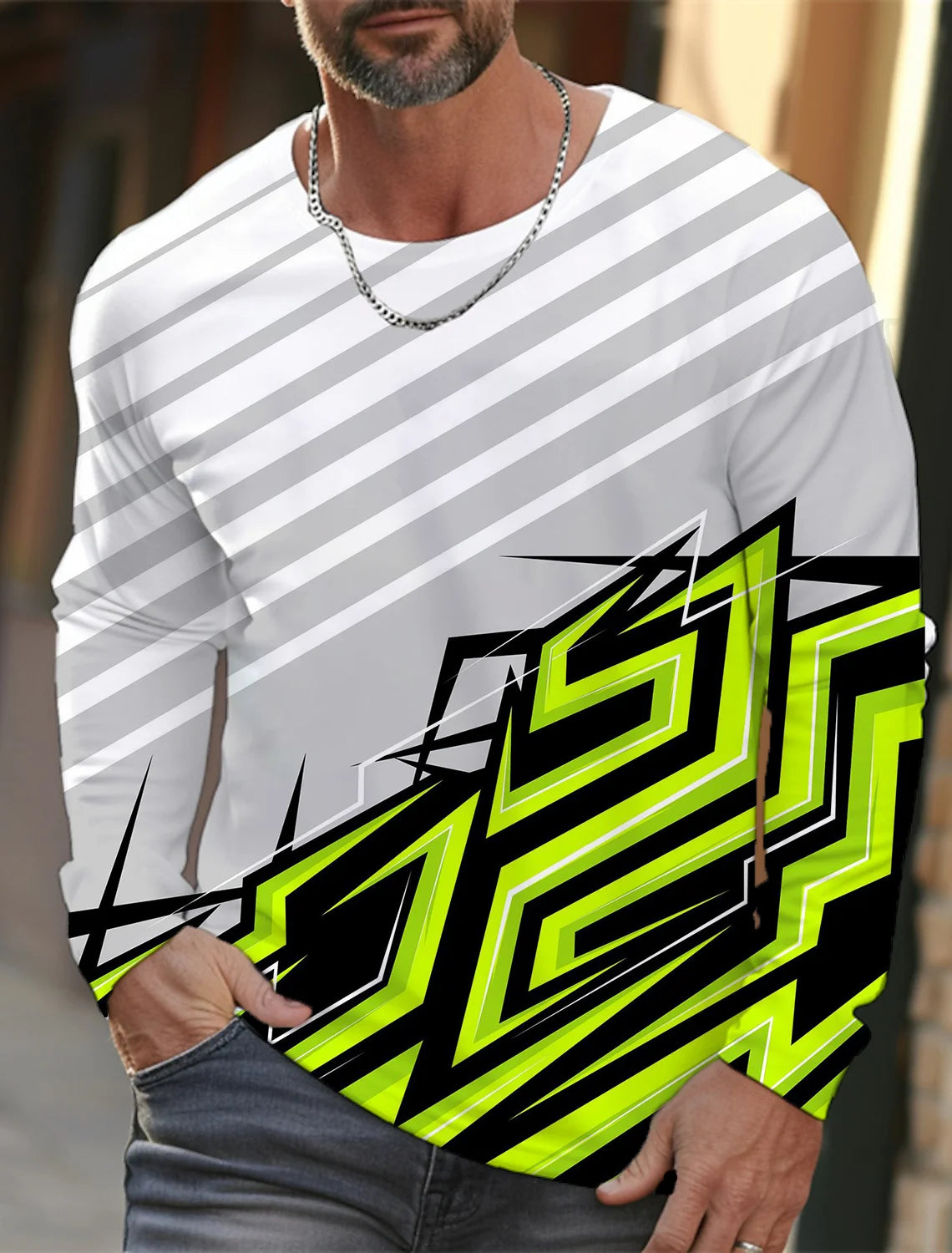 Men's round neck T-shirt, 3D printing, high definition