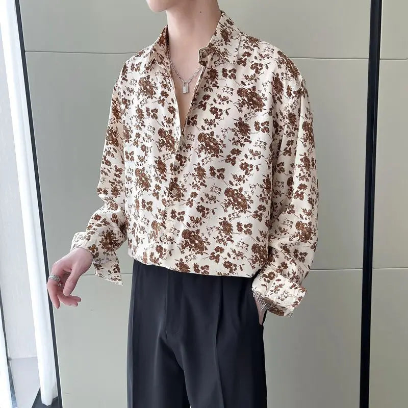 Chemises style décontractées  confortable pour hommes à col rabattu