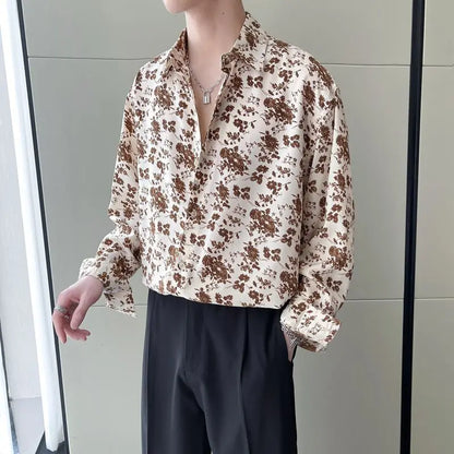 Chemises style décontractées  confortable pour hommes à col rabattu