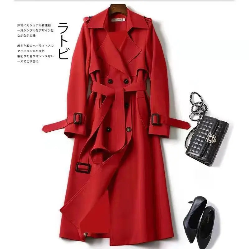 Trench-Coat Femme – Manteau Long Ample Automne/Hiver