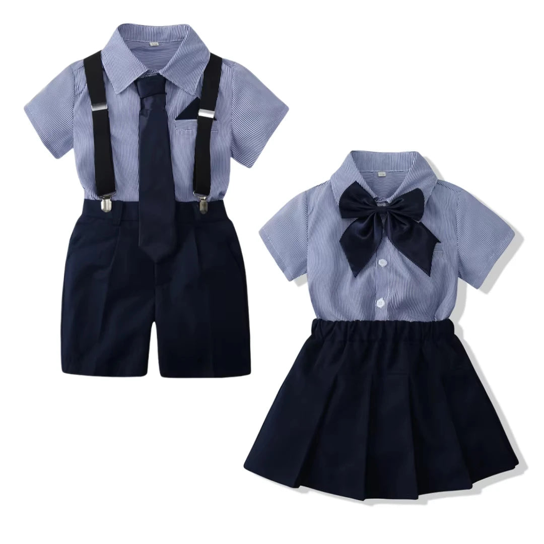 Costume été enfants – Frères et sœurs, manches courtes, ensemble garçon fille, 2-10 ans