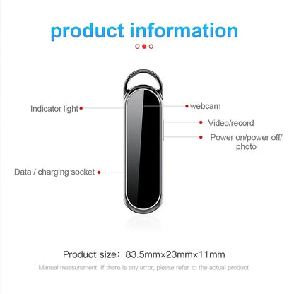 Mini Caméra Vidéo Portable 1080P, Dictaphone avec Micro SD .