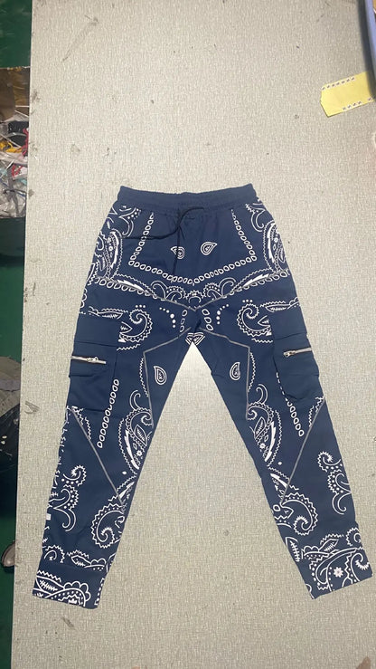 Pantalon Cargo Homme Imprimé Tendance, Coupe Ample, Mode Streetwear 4 Saisons.
