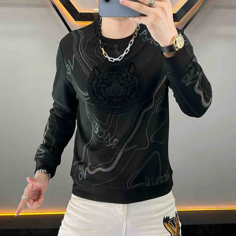 Pull Léger Homme – Col Rond, Manches Longues, Haut de Base Style Américain, Luxe décontracté, Nouveau Design