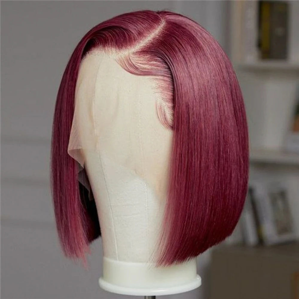 Perruque Bob cheveux humains, dentelle avant 13x4, sans colle, prête à porter, coupe droite