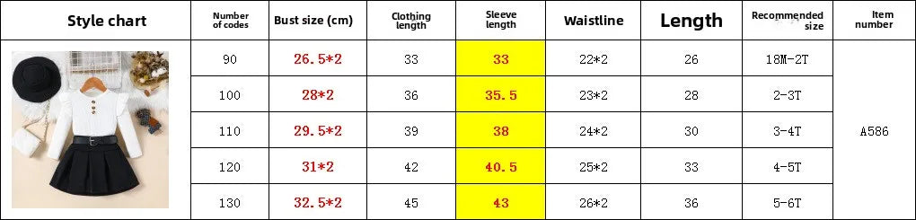 Ensemble fille 3 pièces automne/hiver – robe + ceinture + chapeau (2‑8 ans)