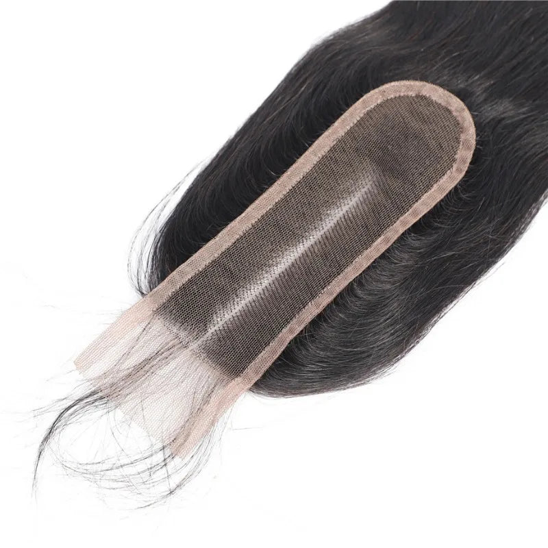 Fermeture dentelle transparente 2x6, cheveux doux brésiliens
