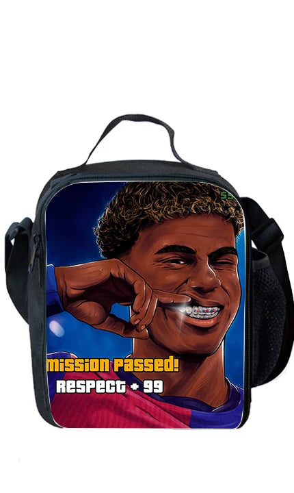 Sac à dos football Lamine Yamal, enfant, 1/3 pièces : sac d’école, sac déjeuner, trousse .