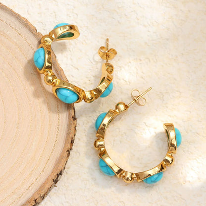 Boucles d'oreilles Boho chic en pierre turquoise – Cadeau idéal femme
