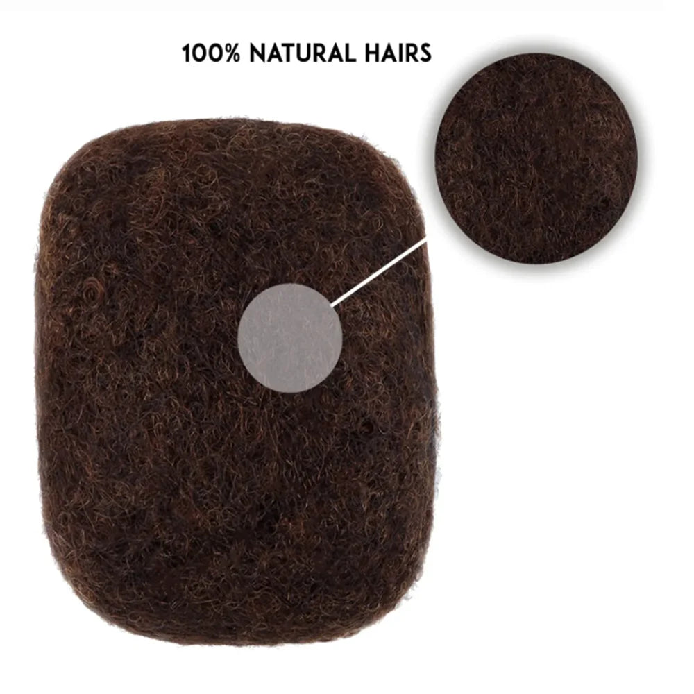Cheveux humains afro crépus en vrac, brun moyen #4, 30g, 8 pouces, parfaits pour extensions et réparations.