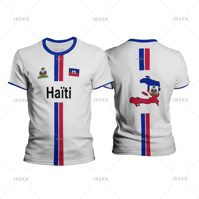 T-shirt Haïti Football – Oversize unisexe, drapeau Haïti, graphique Y2K,