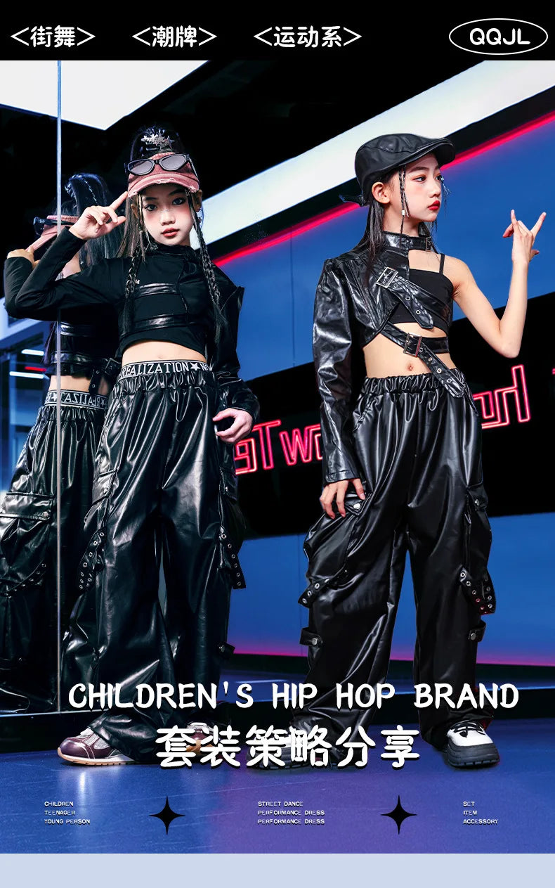 Vêtements Hip Hop Fille, T-shirt Court et Pantalon Cargo .