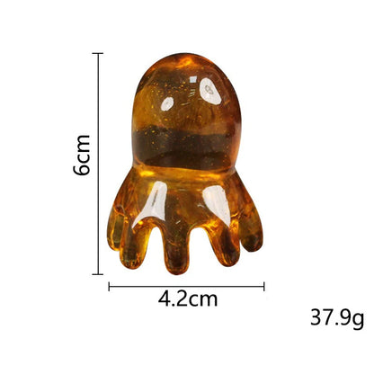 Peigne poulpe en résine naturelle – dents larges, massage cuir chevelu & thérapie capillaire