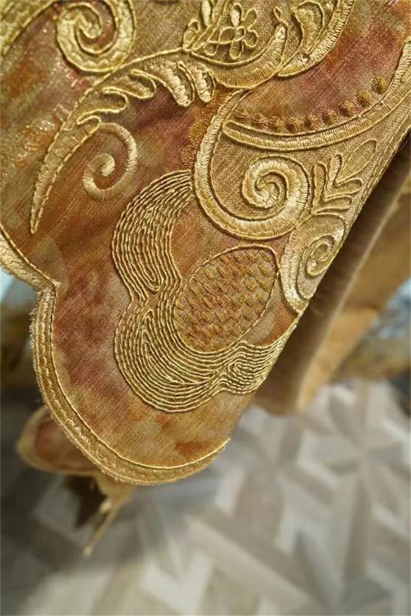 Rideau Brodé Luxe – Chenille, Style Européen, Avec Cantonnière .
