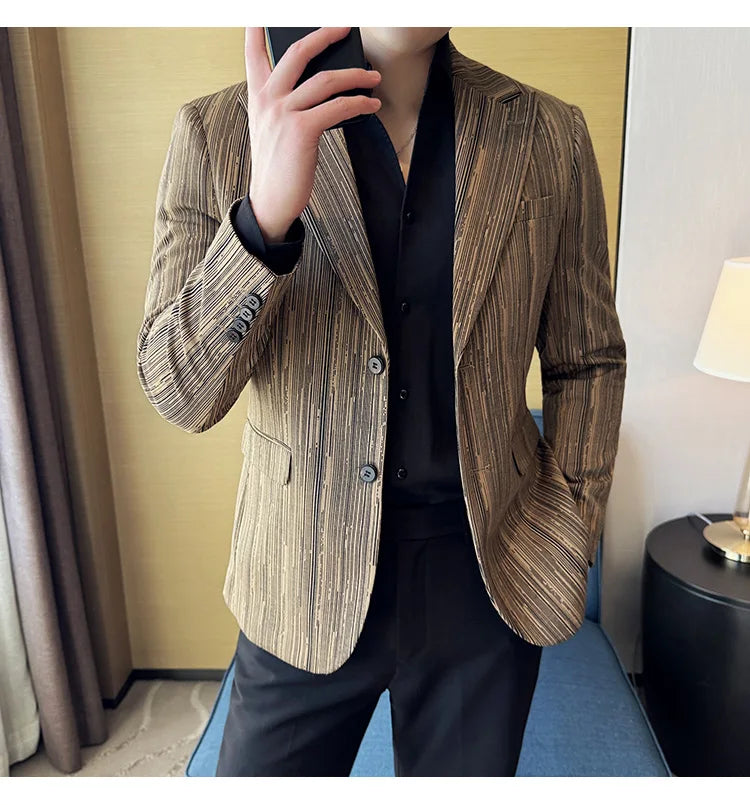 Blazer homme luxe à carreaux, Slim Fit, style britannique – Mariage & affaires .