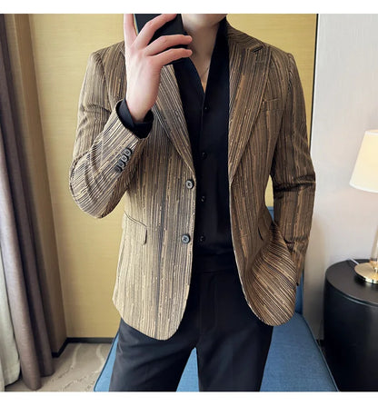 Blazer homme luxe à carreaux, Slim Fit, style britannique – Mariage & affaires .