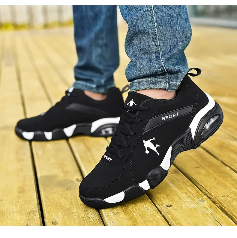 Baskets running homme cuir & maille, confort, extérieur, jogging .