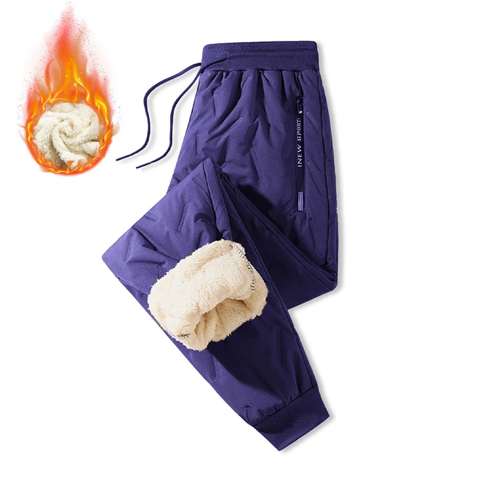 Pantalon survêtement homme hiver – Chaud, imperméable, poches zippées, style extérieur décontracté