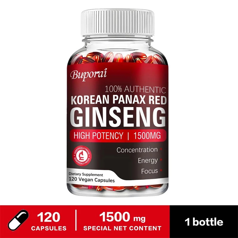 Supplément ginseng rouge Panax – Énergie, vitalité, concentration améliorée