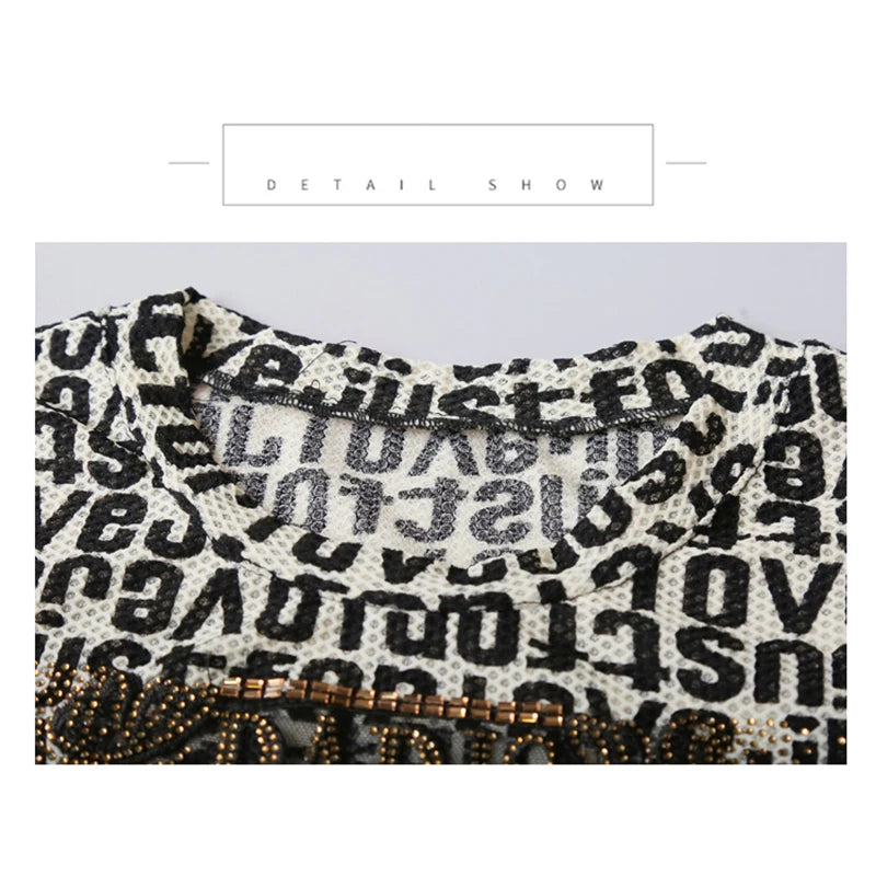 T-shirt Femme Manches Courtes Transparent – Slim décontracté, Impression Diamants, Design BrCorporelle , Multi Distribution, Style Tendance