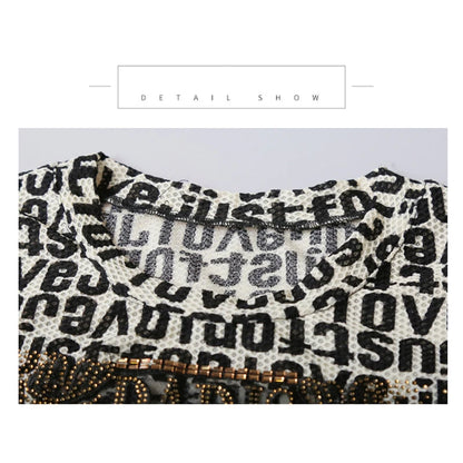 T-shirt Femme Manches Courtes Transparent – Slim décontracté, Impression Diamants, Design BrCorporelle , Multi Distribution, Style Tendance