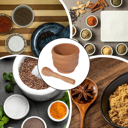 Ensemble mortier et pilon pour restaurant, broyeur ail et herbes, outil cuisine professionnel pour mélange d'épices, purée et poivre