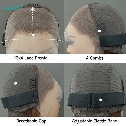 Ali Grace-Perruque Bob Lace Wig naturelle lisse ombrée, cheveux courts, 13 age, T1B/30, pre-plucked .