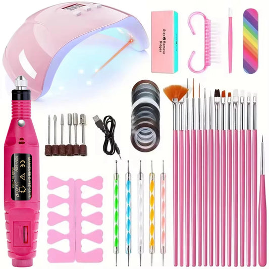 Kit Manucure YIKOOLIN avec Lampe UV LED et Perceuse Électrique – Ensemble Complet Ongles Gel