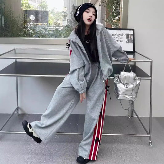 Tenue scolaire fille – Survêtement décontracté 2 pièces, sweat & pantalon large