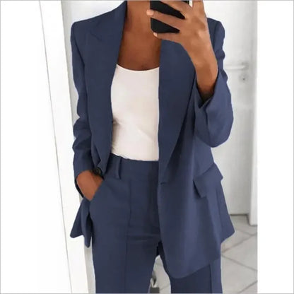 Blazer décontracté femme, manches longues, uni, boutons col, grande taille S-5XL.