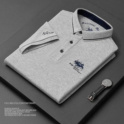 Polo homme été , coton brodé, manches courtes, haut de gamme .