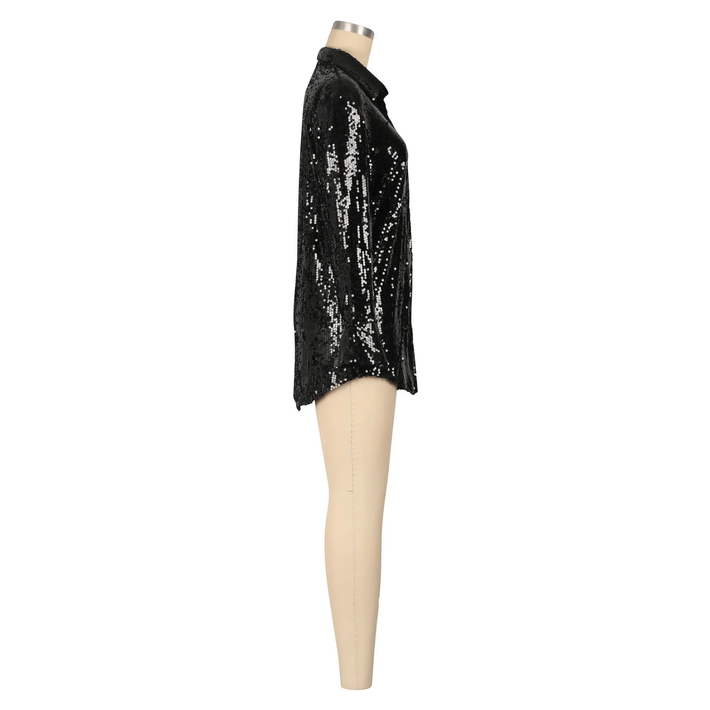 Chemise femme à paillettes, couleurs vives, style européen/américain .
