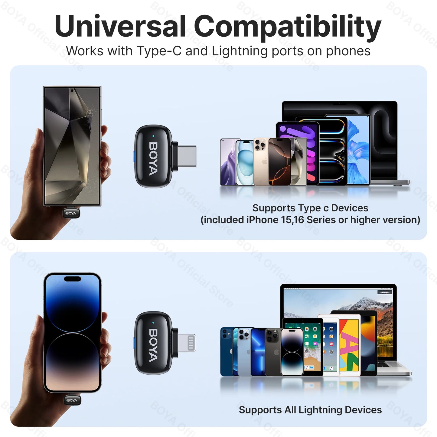 Micro Sans Fil BOYA Lavalier Mini, Enregistrement Audio/Vidéo .