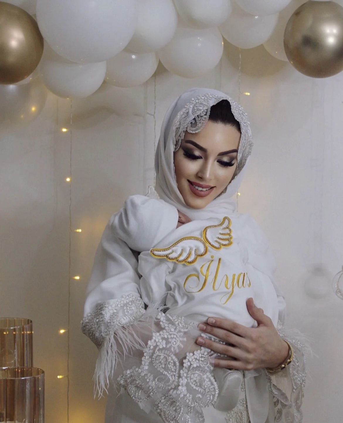 Barboteuse Bébé Jetable avec Nom, Ailes d'Ange, Sortie de Maternité .