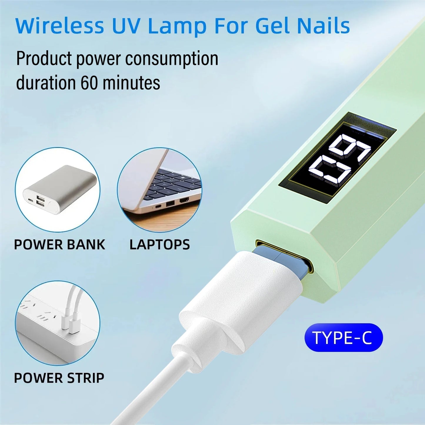 Lampe UV LED Ongles YIKOOLIN – Mini Sèche-Ongles USB Portatif Voyage & Maison