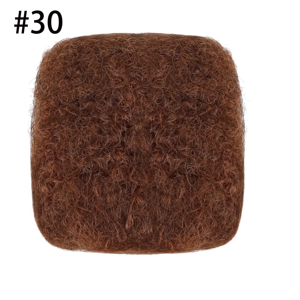 Cheveux humains afro crépus en vrac, brun moyen #4, 30g, 8 pouces, parfaits pour extensions et réparations.