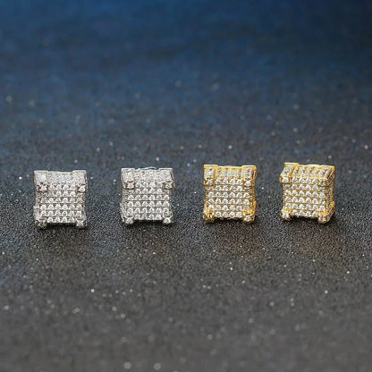 YIKOOLIN Boucles d’Oreilles Hip-Hop – Couleur Or, Cristal Brillant, Bijou Homme Tendance